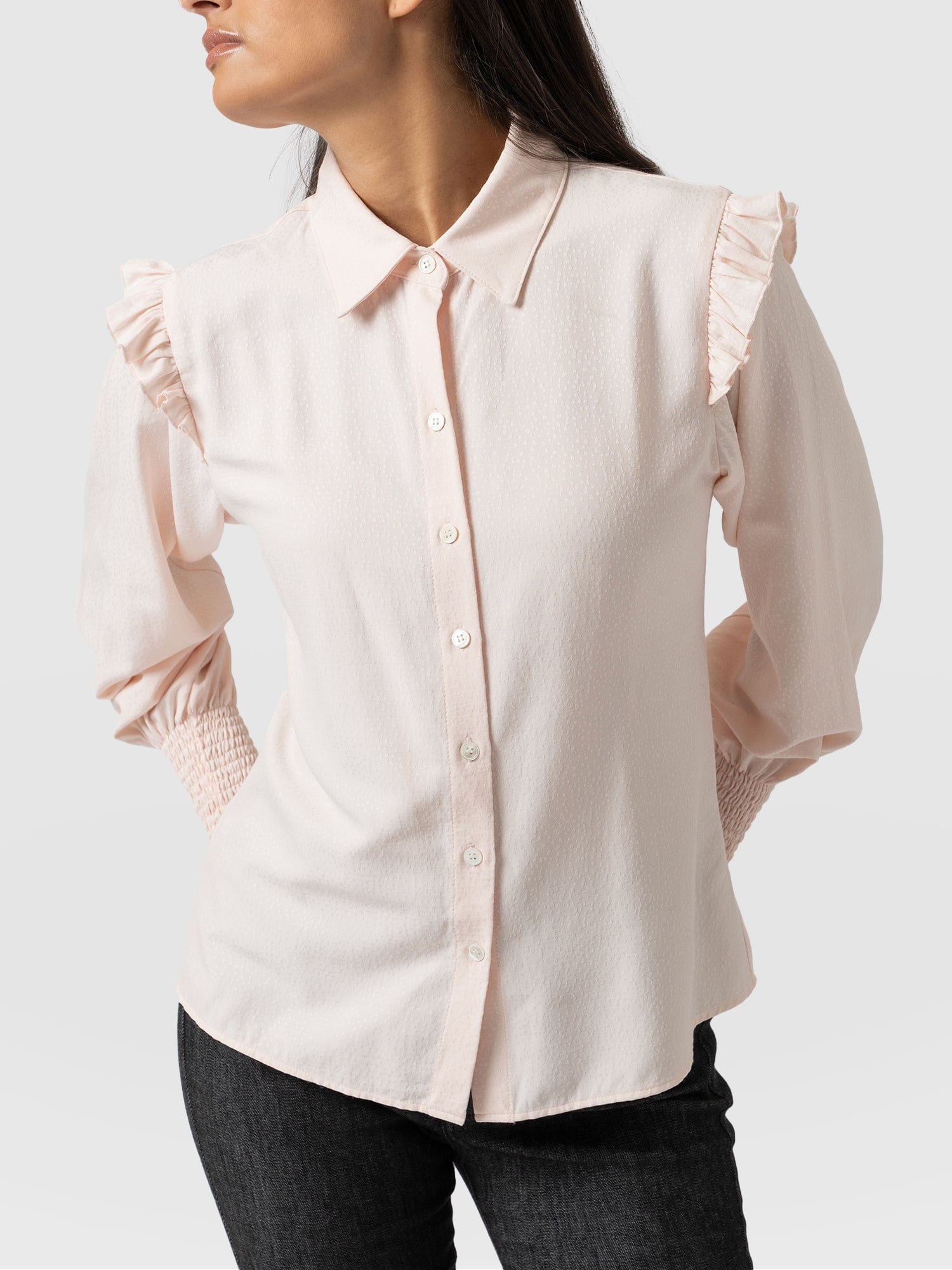 Taylor Frill Detail Blouse - Pastel Pink